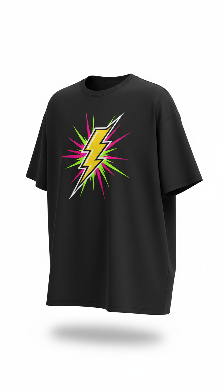 Flash Logo Edition Oversized Crew Neck Tee
